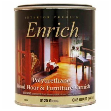 GENERAL PAINT Enrich Varnish & Floor Finish, Interior Polyurethane, Gloss Finish, Quart - 538055 538055